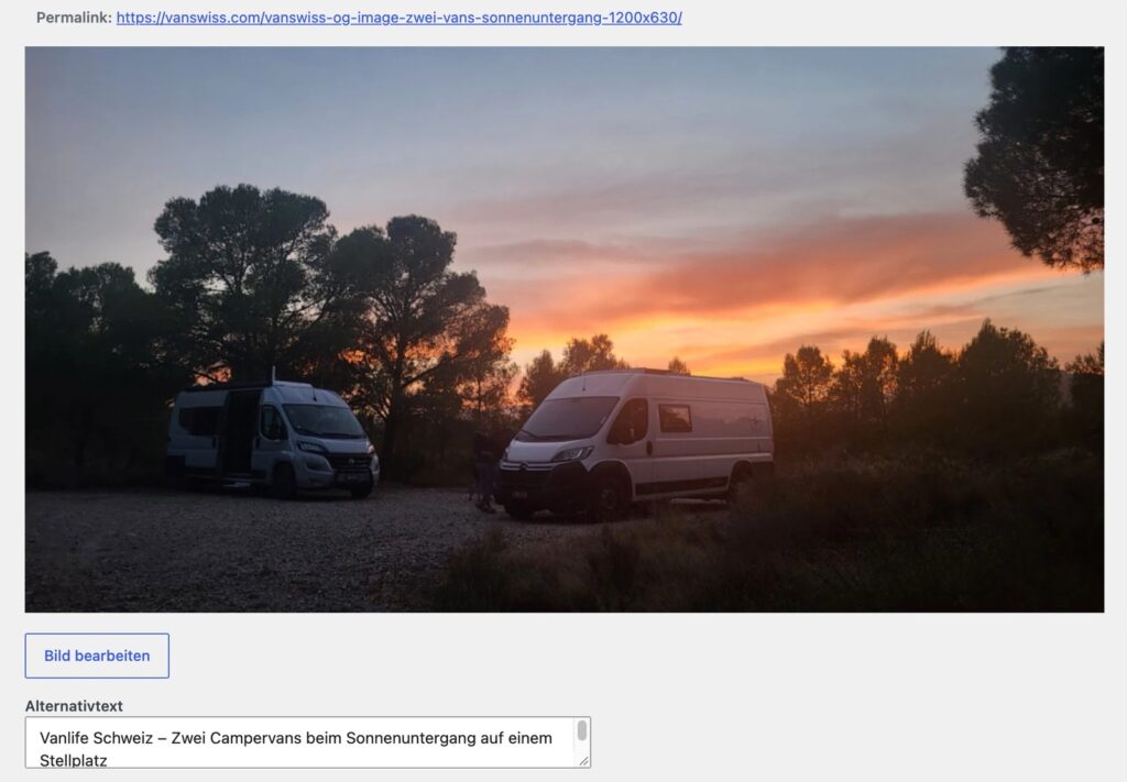 Alternativtext für ein Bild in der WordPress-Mediathek